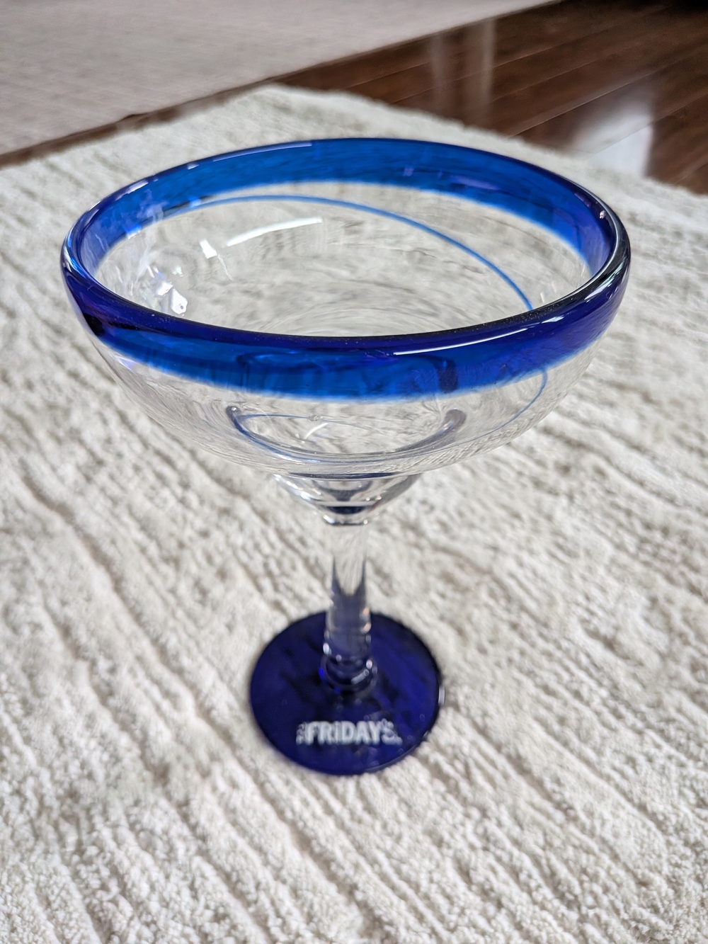 Vintage TGI FRIDAYSBlue-Trim Margarita Glass